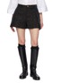 SACAI Hybrid Tweed Front Dark Wash Denim Shorts