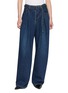 SACAI Belted Wide Leg Cotton Denim Jeans