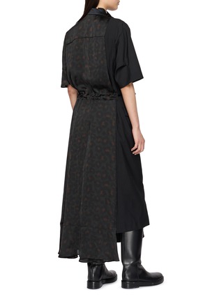 Back View - Click To Enlarge - SACAI - Leopard Panel Drawstring Midi Dress