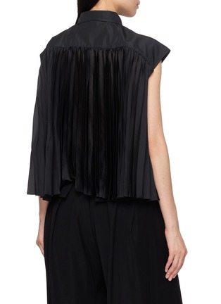 Back View - Click To Enlarge - SACAI - Pleated Back Taffeta Satin Shirt
