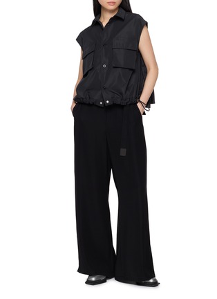 Figure View - Click To Enlarge - SACAI - Pleated Back Taffeta Satin Shirt