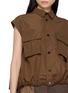  - SACAI - Pleated Back Taffeta Satin Shirt