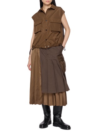 Figure View - Click To Enlarge - SACAI - Pleated Back Taffeta Satin Shirt