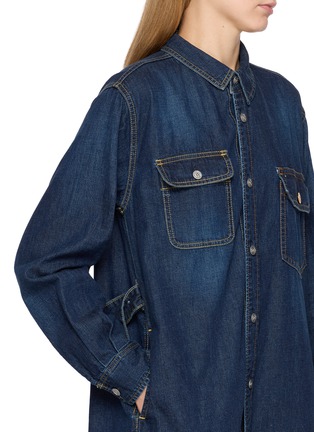  - SACAI - Long Sleeve Cotton Denim Shirt Dress