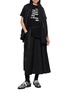 Figure View - Click To Enlarge - SACAI - Cinched Waist Graphic T-shirt