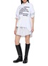 Figure View - Click To Enlarge - SACAI - Cinched Waist Graphic T-shirt