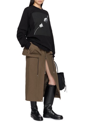 Figure View - Click To Enlarge - SACAI - Drawstring Panel Cargo Midi Skirt