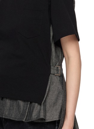  - SACAI - Hybrid Buckled Belt Denim Back T-Shirt