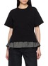 SACAI Hybrid Buckled Belt Denim Back T-Shirt