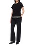 Figure View - Click To Enlarge - SACAI - Hybrid Buckled Belt Denim Back T-Shirt