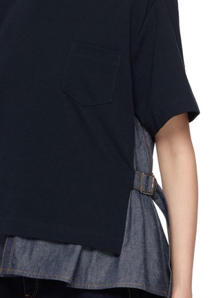  - SACAI - Hybrid Buckled Belt Denim Back T-Shirt