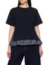 SACAI Hybrid Buckled Belt Denim Back T-Shirt
