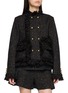 Main View - Click To Enlarge - SACAI - Fringed Nep Tweed Denim Jacket