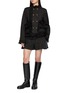Figure View - Click To Enlarge - SACAI - Fringed Nep Tweed Denim Jacket