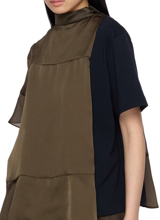  - SACAI - Short Sleeve Satin Jersey Blouse