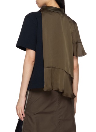 Back View - Click To Enlarge - SACAI - Short Sleeve Satin Jersey Blouse