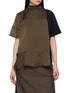 SACAI Short Sleeve Satin Jersey Blouse
