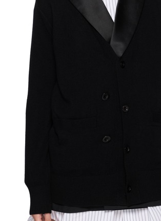  - SACAI - Layered Tailored Blazer Wool Knit Cardigan