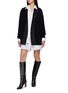 Figure View - Click To Enlarge - SACAI - Layered Tailored Blazer Wool Knit Cardigan