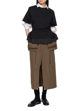 Figure View - Click To Enlarge - SACAI - Hybrid Shirt T-Shirt