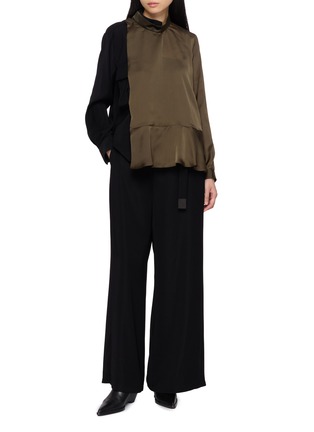 Figure View - Click To Enlarge - SACAI - Long Sleeve Satin Blouse