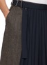  - SACAI - Pleated Herringbone Suiting Midi Skirt