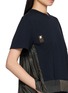  - SACAI - Hybrid Pleated Satin Back T-Shirt