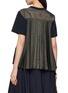 Back View - Click To Enlarge - SACAI - Hybrid Pleated Satin Back T-Shirt