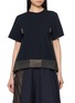 SACAI Hybrid Pleated Satin Back T-Shirt