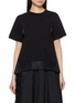 SACAI Hybrid Pleated Satin Back T-Shirt