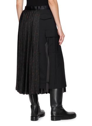 Back View - Click To Enlarge - SACAI - Pleated Leopard Suiting Midi Skirt