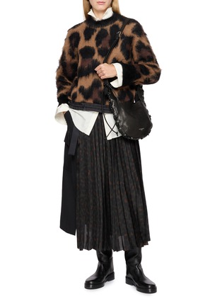 Figure View - Click To Enlarge - SACAI - Pleated Leopard Suiting Midi Skirt