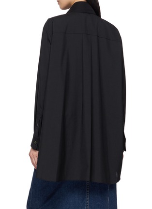 Back View - Click To Enlarge - SACAI - Layered Hybrid Suiting Satin Shirt
