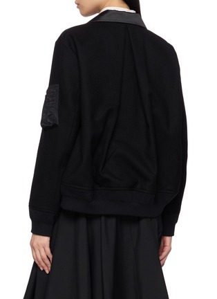 Back View - Click To Enlarge - SACAI - Wide Leg Crepe Back Satin Pants