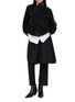 Figure View - Click To Enlarge - SACAI - Wide Leg Crepe Back Satin Pants