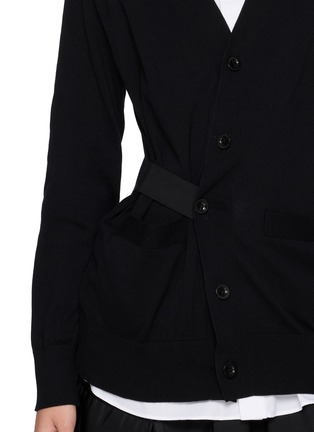  - SACAI - Layered Poplin Shirt Cotton Knit Cardigan