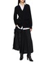Figure View - Click To Enlarge - SACAI - Layered Poplin Shirt Cotton Knit Cardigan