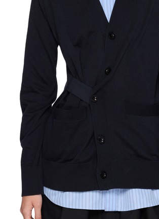  - SACAI - Layered Poplin Shirt Cotton Knit Cardigan