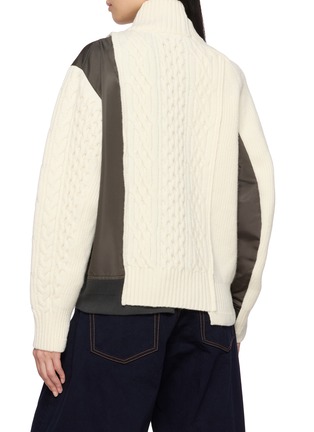 Back View - Click To Enlarge - SACAI - Hybrid Nylon Knit Blouson Jacket