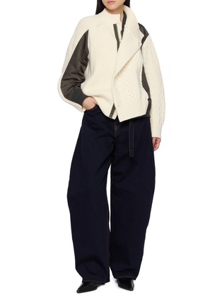 Figure View - Click To Enlarge - SACAI - Hybrid Nylon Knit Blouson Jacket