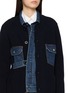  - SACAI - Denim Panel Wool Knit Cardigan