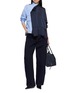 Figure View - Click To Enlarge - SACAI - Hybrid Satin Blouse Shirt