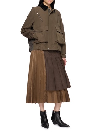 Figure View - Click To Enlarge - SACAI - Long Sleeve Satin Blouse