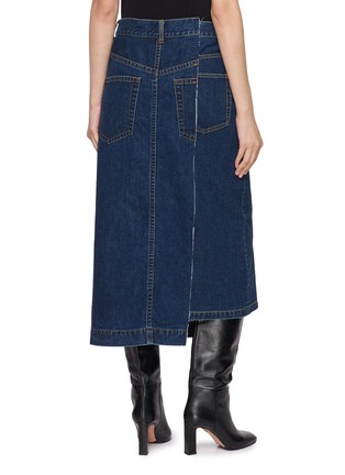 Back View - Click To Enlarge - SACAI - Spliced Medium Wash Denim Midi Skirt
