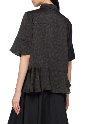 Back View - Click To Enlarge - SACAI - Hybrid Suiting Leopard Blouse