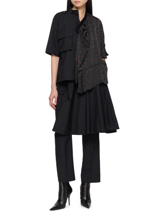 Figure View - Click To Enlarge - SACAI - Hybrid Suiting Leopard Blouse