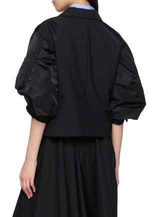 Back View - Click To Enlarge - SACAI - Hybrid Short Sleeve Nylon Suiting Jacket