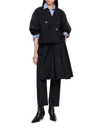 Figure View - Click To Enlarge - SACAI - Hybrid Short Sleeve Nylon Suiting Jacket