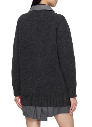 Back View - Click To Enlarge - SACAI - Hybrid Wool Flannel Knit Cardigan