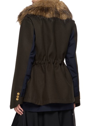 Back View - Click To Enlarge - SACAI - Short Sleeve Satin Jersey Blouse